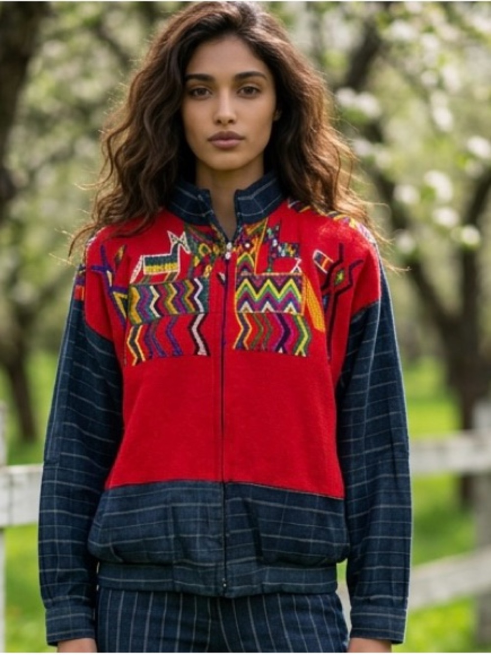 Native Embroidered Folk Art Handmade Jacket Size M
